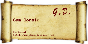 Gam Donald névjegykártya